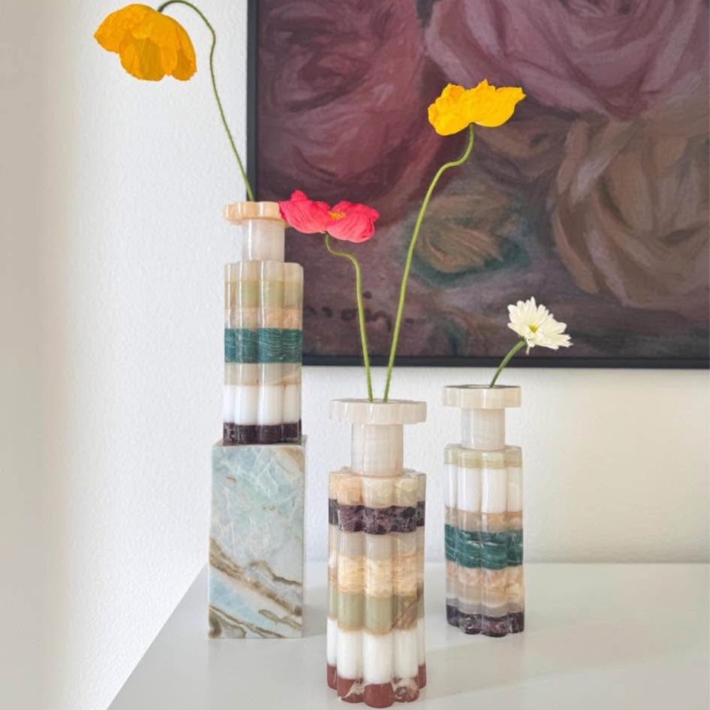 Elegant Multicolor Stone Vases